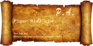 Piger Alícia névjegykártya